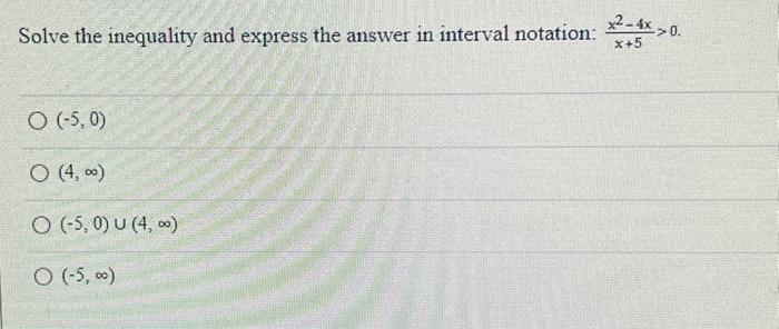 Solved Solve the inequality and express the answer in | Chegg.com