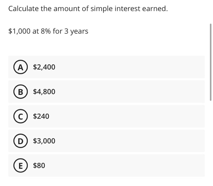 Solved Calculate The Amount Of Simple Interest Earned. | Chegg.com