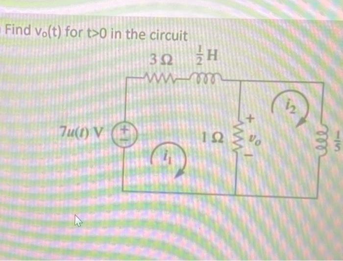 Solved Find V0 T For T 0 In The Circuit