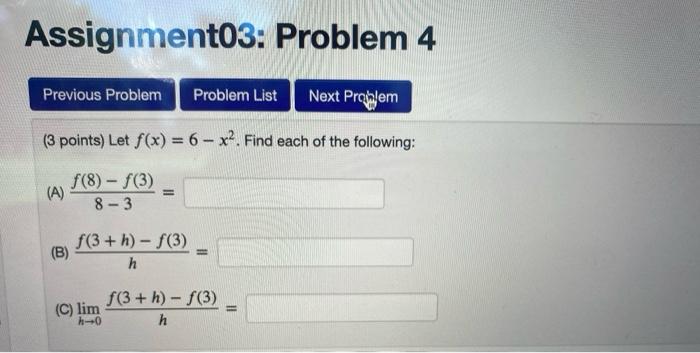 Solved Assignment03: Problem 2 Previous Problem Problem List | Chegg.com