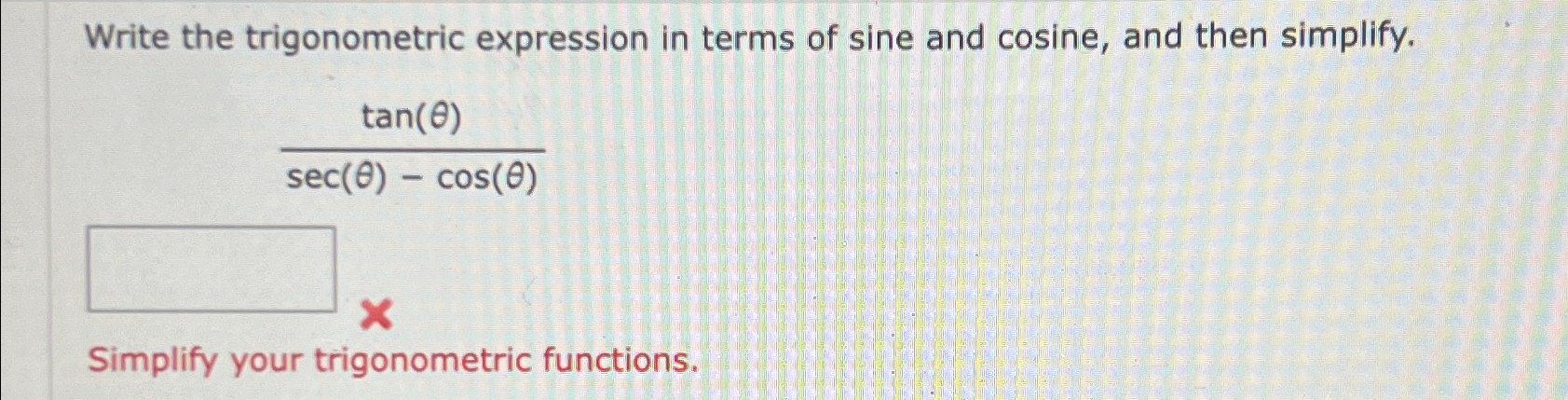 Solved Write the trigonometric expression in terms of sine | Chegg.com