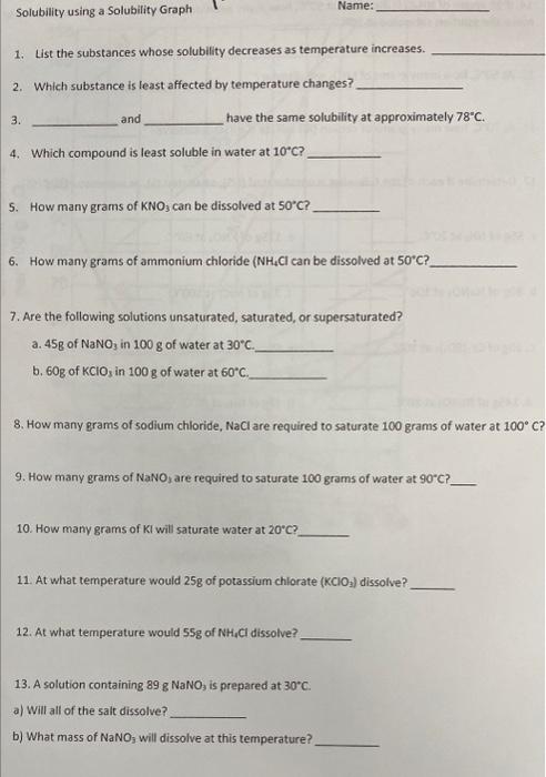 Solved 5 How Many Grams Of Kno3 Can Be Dissolved At 50∘c