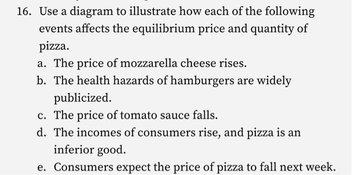 Solved 16. Use a diagram to illustrate how each of the | Chegg.com