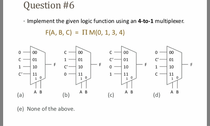 Solved Question #4 • Implement the given logic function | Chegg.com