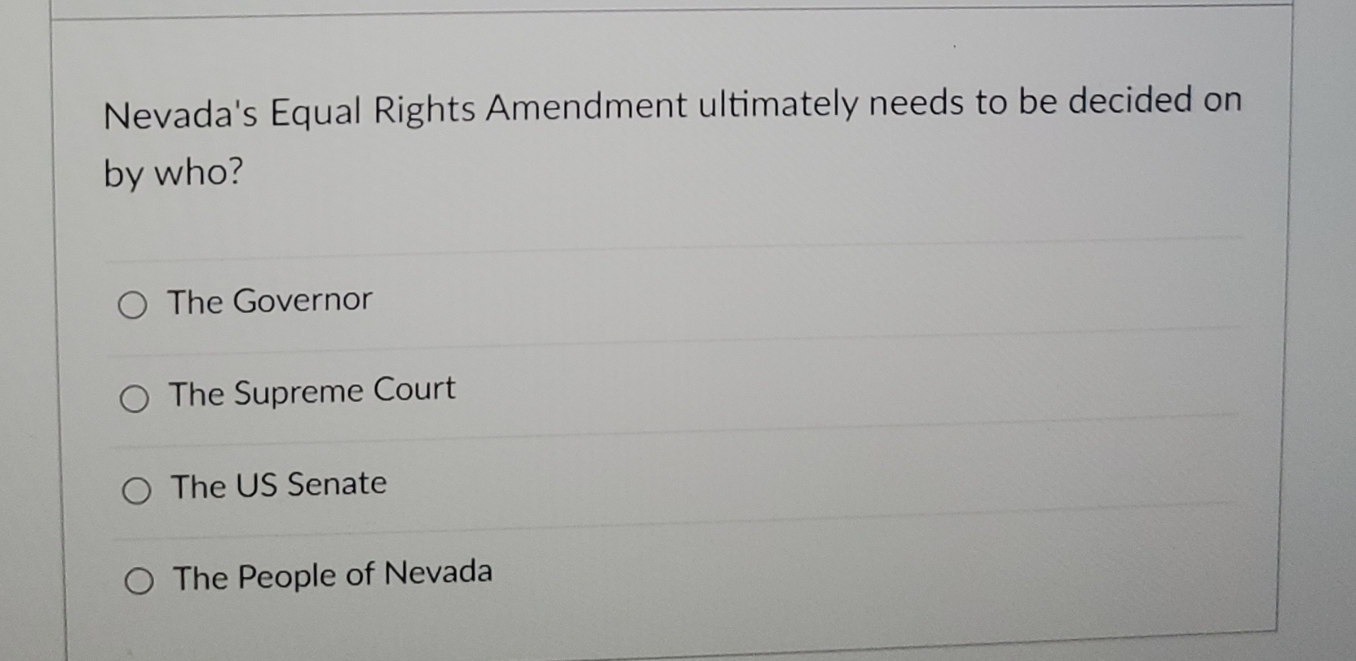 Solved Nevada's Equal Rights Amendment ultimately needs to | Chegg.com