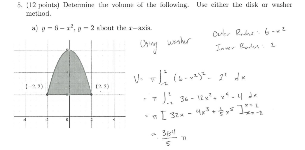 Solved (12 ﻿points) ﻿Determine the volume of the following. | Chegg.com
