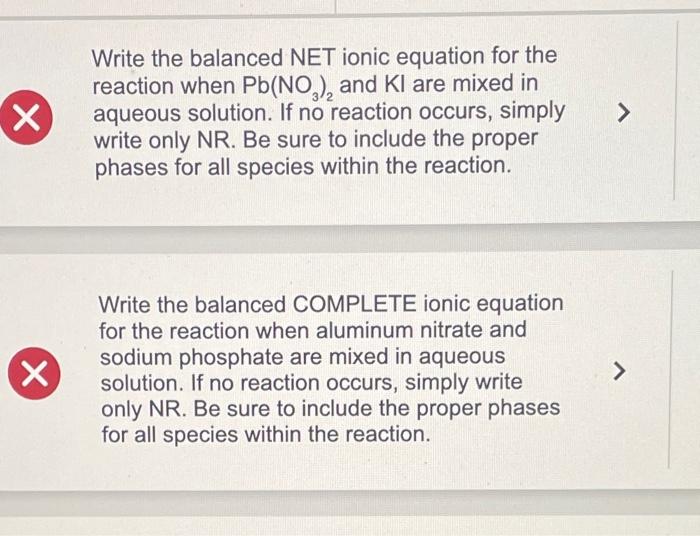 Solved Write the balanced NET ionic equation for the | Chegg.com