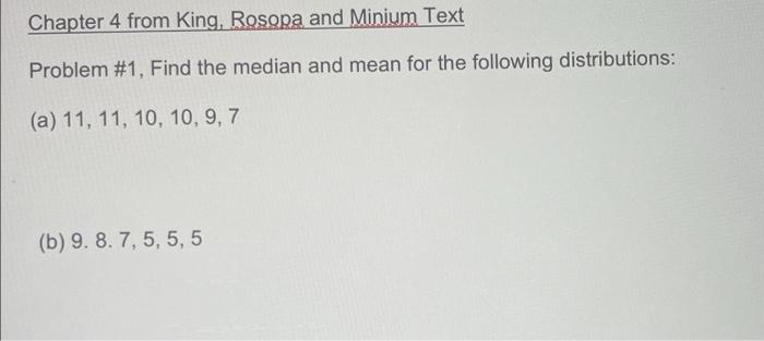 Solved Chapter 4 from King, Rosopa and Minium Text Problem | Chegg.com