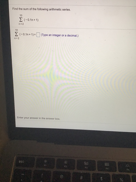 Solved Find the sum of the following arithmetic series. 10 | Chegg.com
