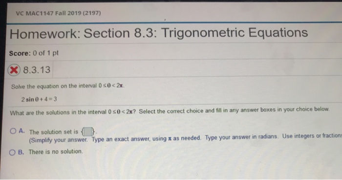 Solved Solve the equation on the interval 0 50