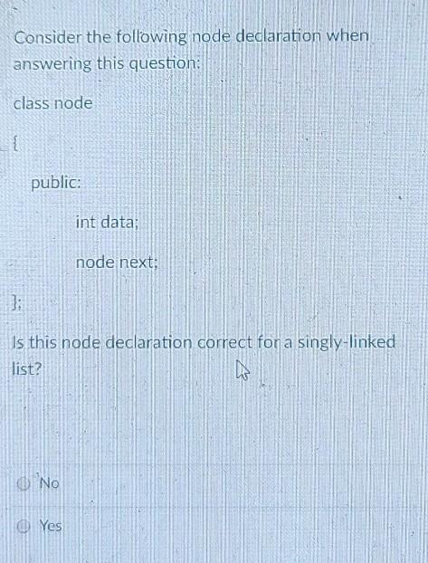 Solved Consider the following node declaration when | Chegg.com