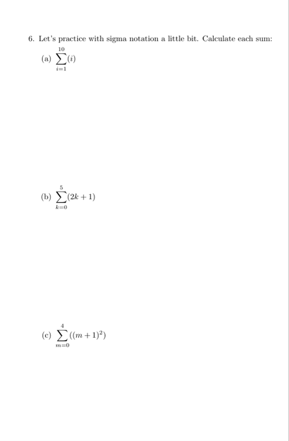 Solved Let's practice with sigma notation a little bit. | Chegg.com