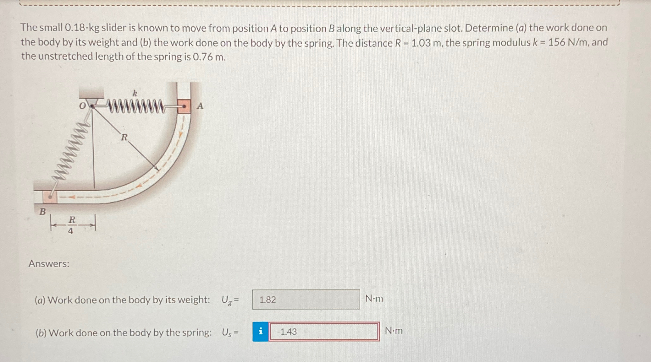 Solved The small 0.18-kg ﻿slider is known to move from | Chegg.com