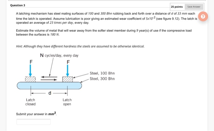 Solved Save Answer Question 3 25 points A latching mechanism | Chegg.com