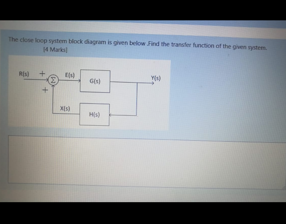 Solved The close loop system block diagram is given below. | Chegg.com