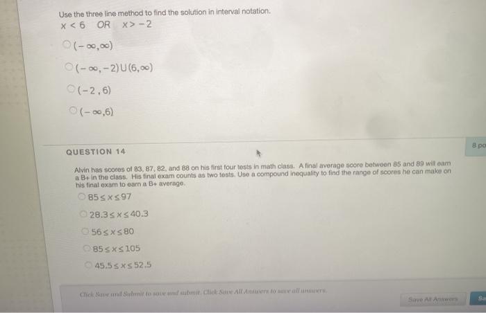 Solved Use the three line method to find the solution in | Chegg.com