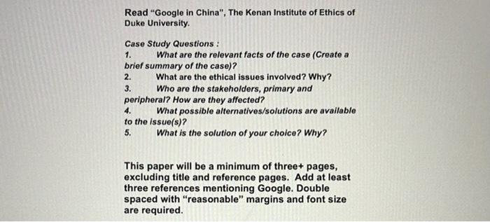 google in china case study answers