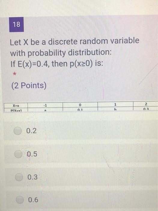 Solved 18 Let X be a discrete random variable with | Chegg.com
