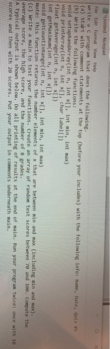 Solved Untitled Notepad File Edit Format View Help write a c | Chegg.com