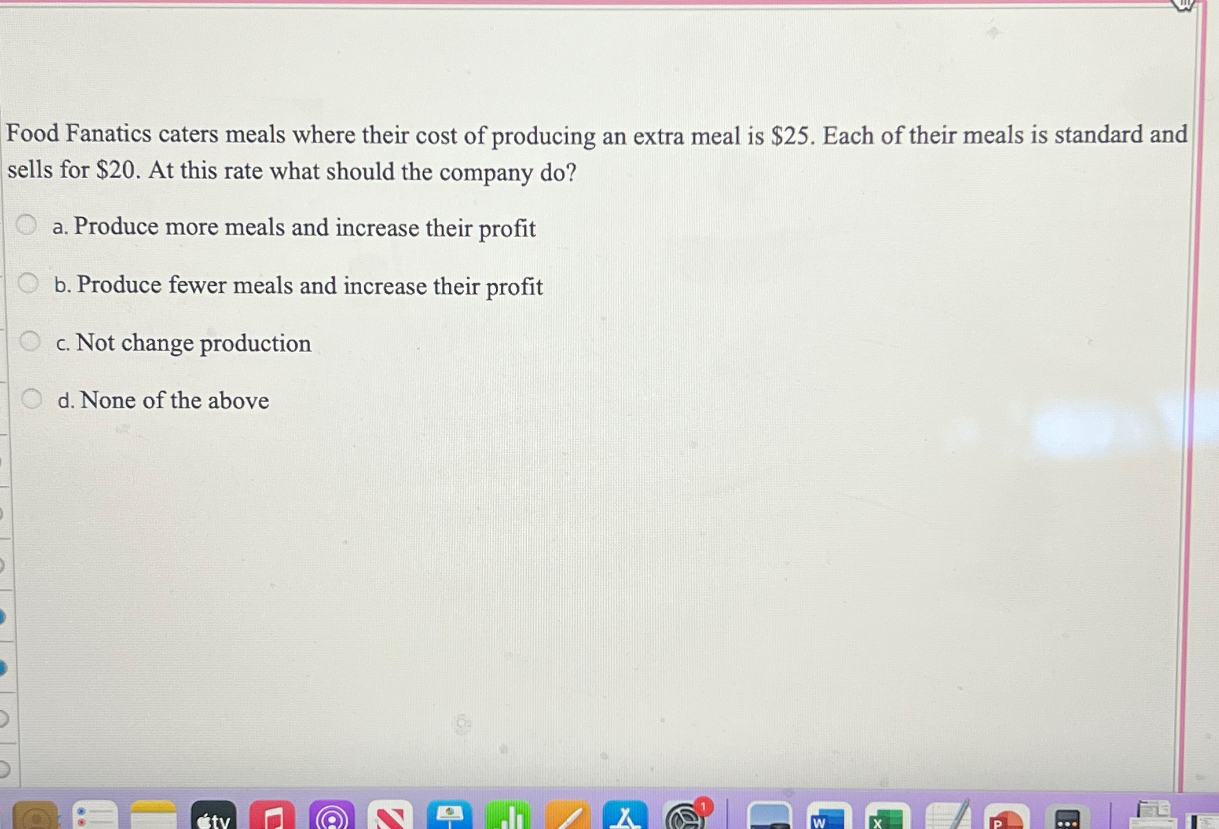 Solved Food Fanatics caters meals where their cost of