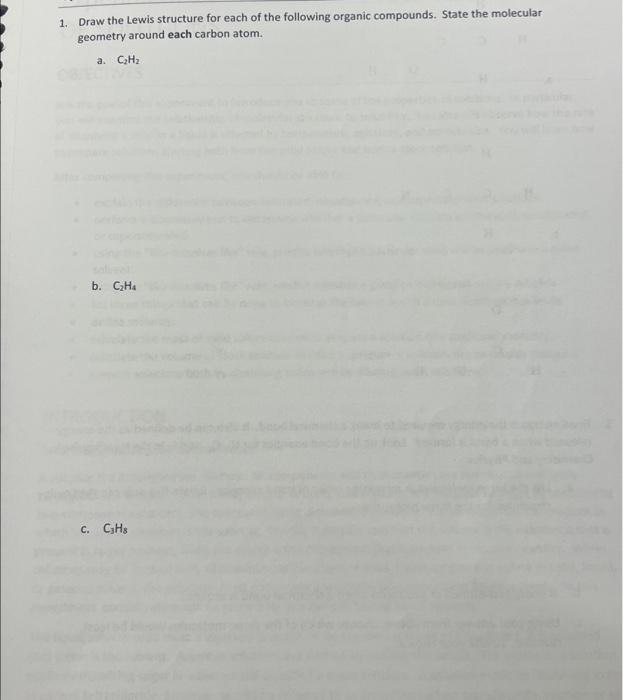 Solved 1. Draw the Lewis structure for each of the following