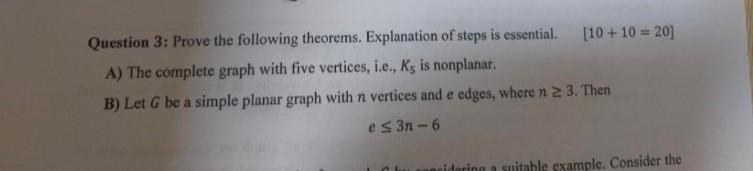 Solved Question 3: Prove The Following Theorems. Explanation | Chegg.com