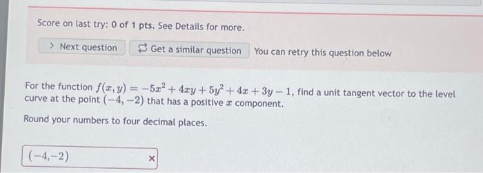 Solved Score on last try: 0 of 1 pts. See Details for more. | Chegg.com