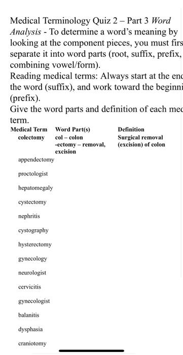 Exercise 2 Word analysis can help you to guess the