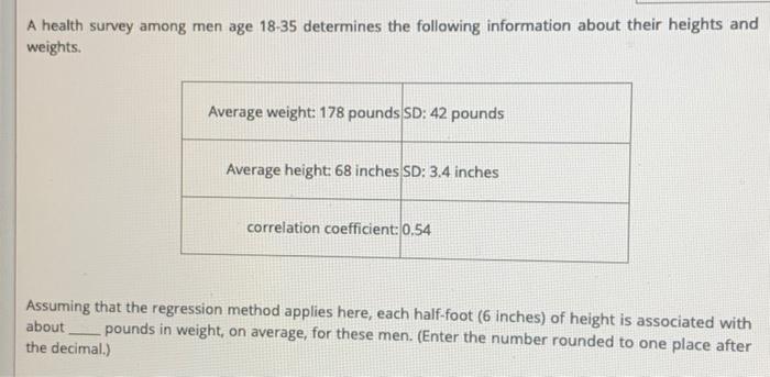 Solved A Health Survey Among Men Age 18 35 Determines The Chegg Com
