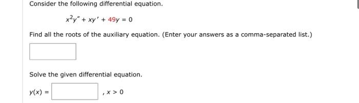 Solved Consider The Following Differential Equation X2y