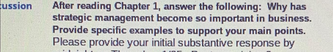 Solved After reading Chapter 1, ﻿answer the following: Why | Chegg.com