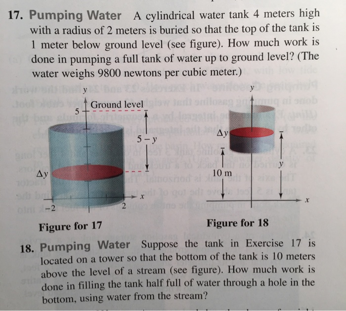 Solved 17. Pumping Water A cylindrical water tank 4 meters