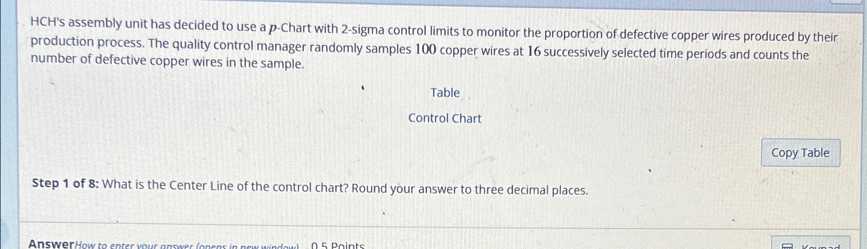 Solved HCH's Assembly Unit Has Decided To Use A P-Chart With | Chegg.com