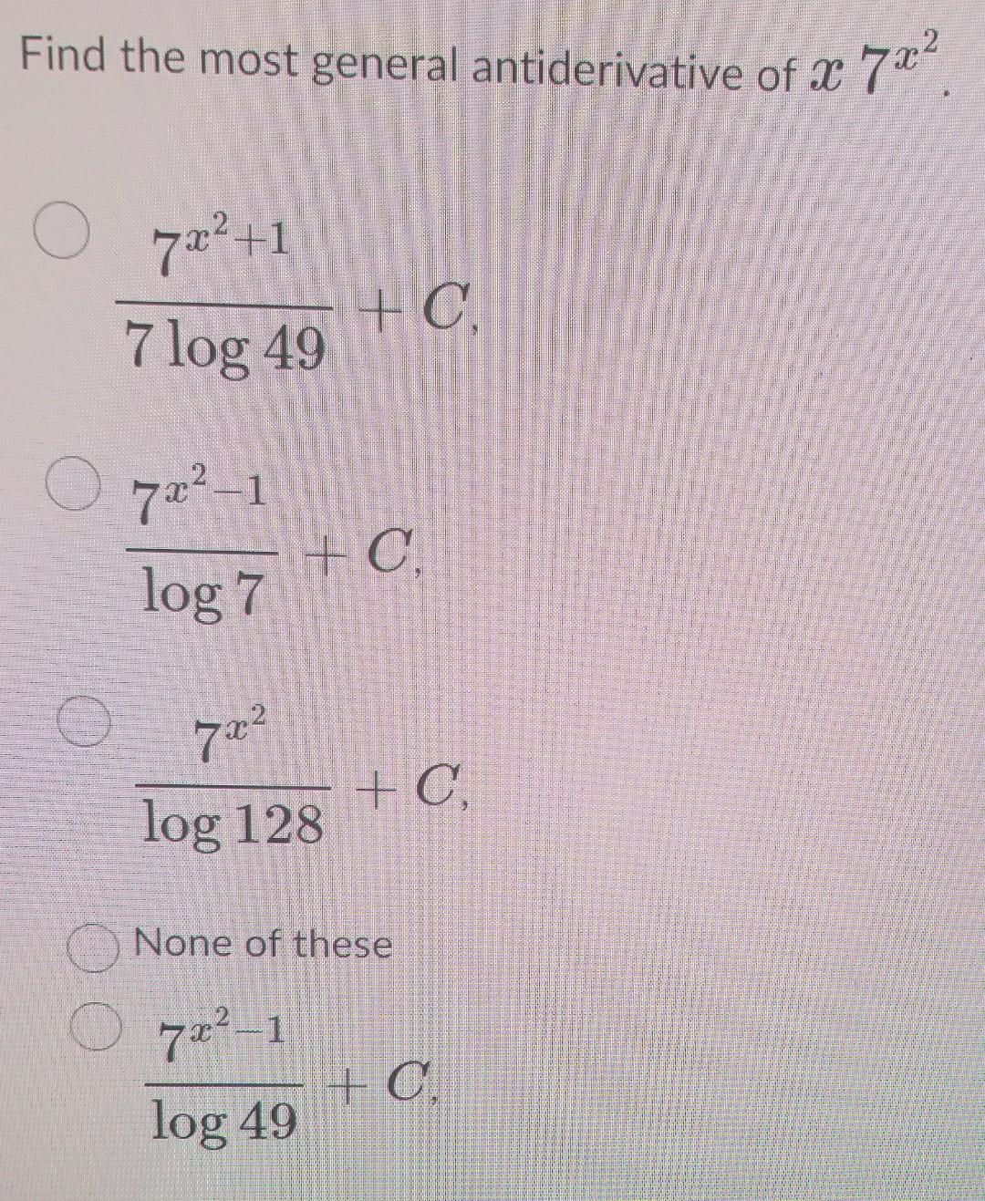antiderivative of 2x 7