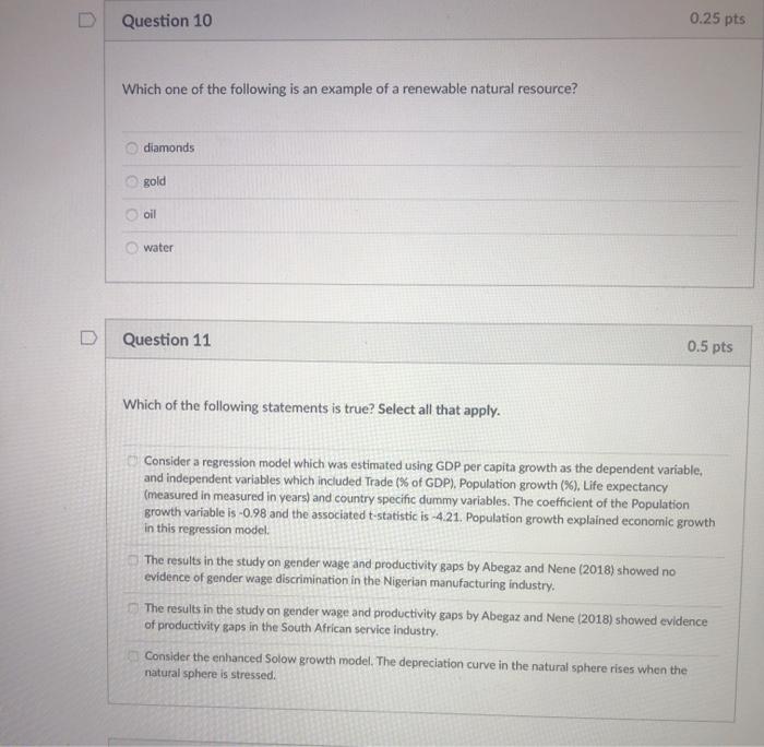 Solved Question 10 0.25 pts Which one of the following is an | Chegg.com