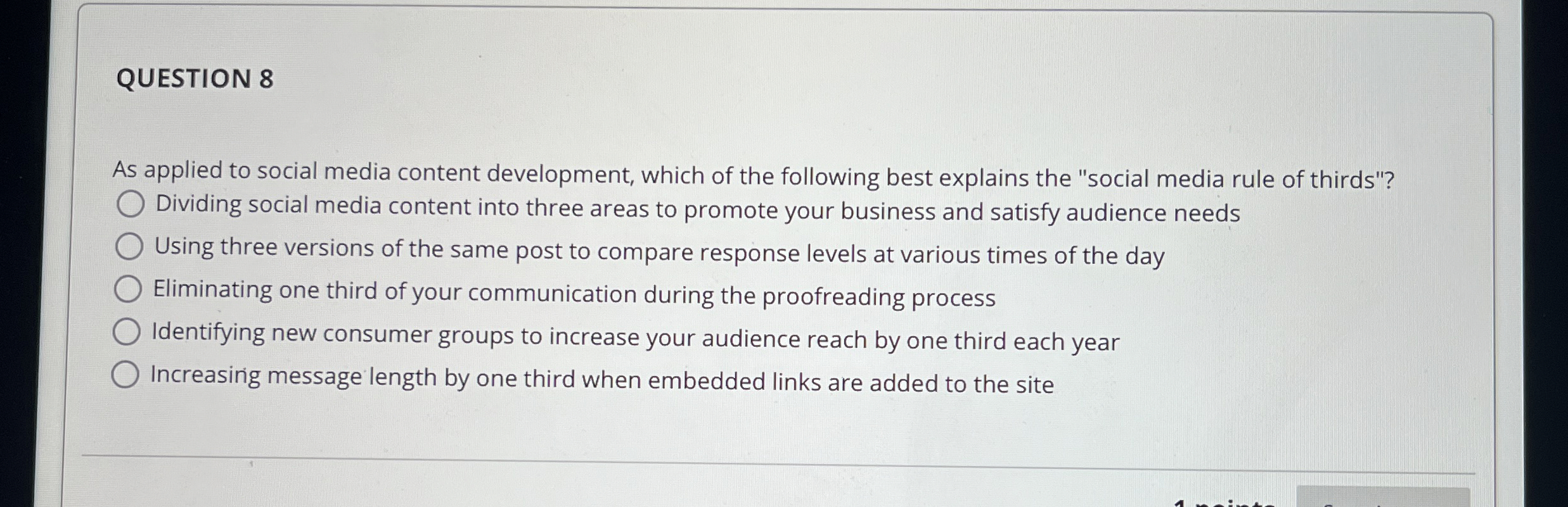 Solved QUESTION 8As applied to social media content | Chegg.com