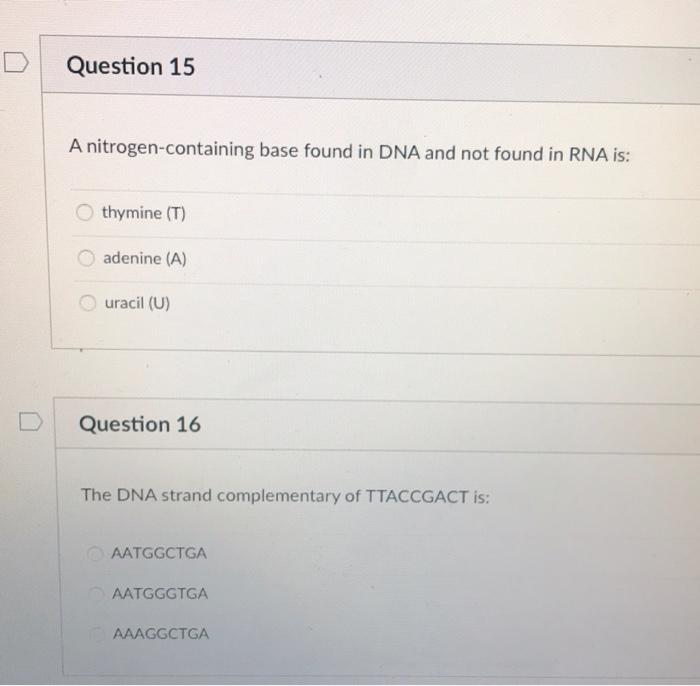 Solved Question 11 1 pts In the DNA molecule, hydrogen bonds | Chegg.com
