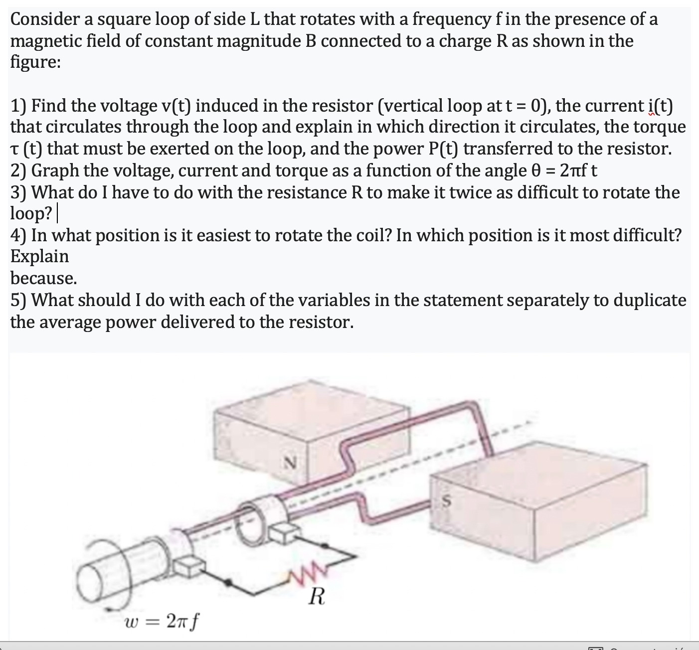 Solved Consider a square loop of side L ﻿that rotates with a | Chegg.com