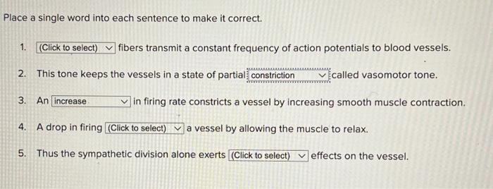 Solved Place a single word into each sentence to make it | Chegg.com