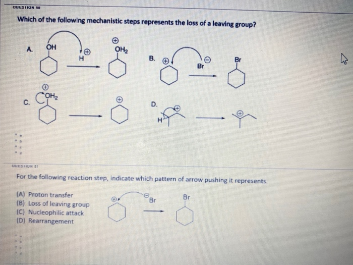 Solved Question Which Of The Following Mechanistic Steps Chegg Com