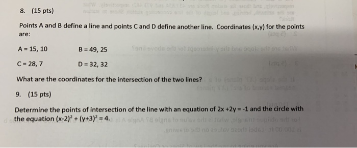 Solved points A and B define a line and points C and D | Chegg.com