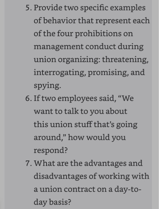 5. Provide two specific examples of behavior that | Chegg.com