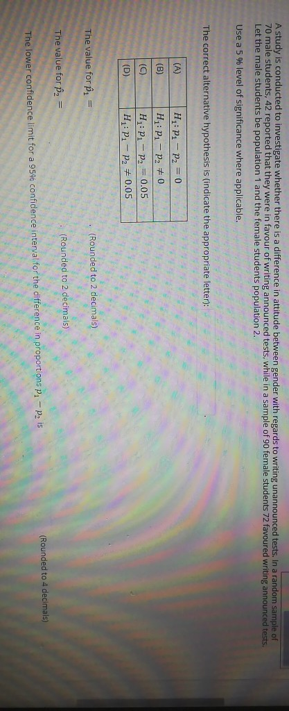 Solved A study is conducted to investigate whether there is | Chegg.com