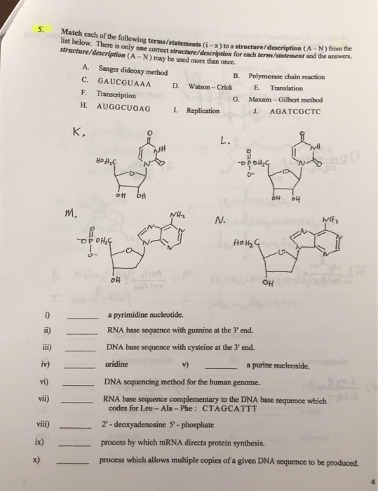 Solved S. Match Each Of The Following Terms/statements (i - | Chegg.com