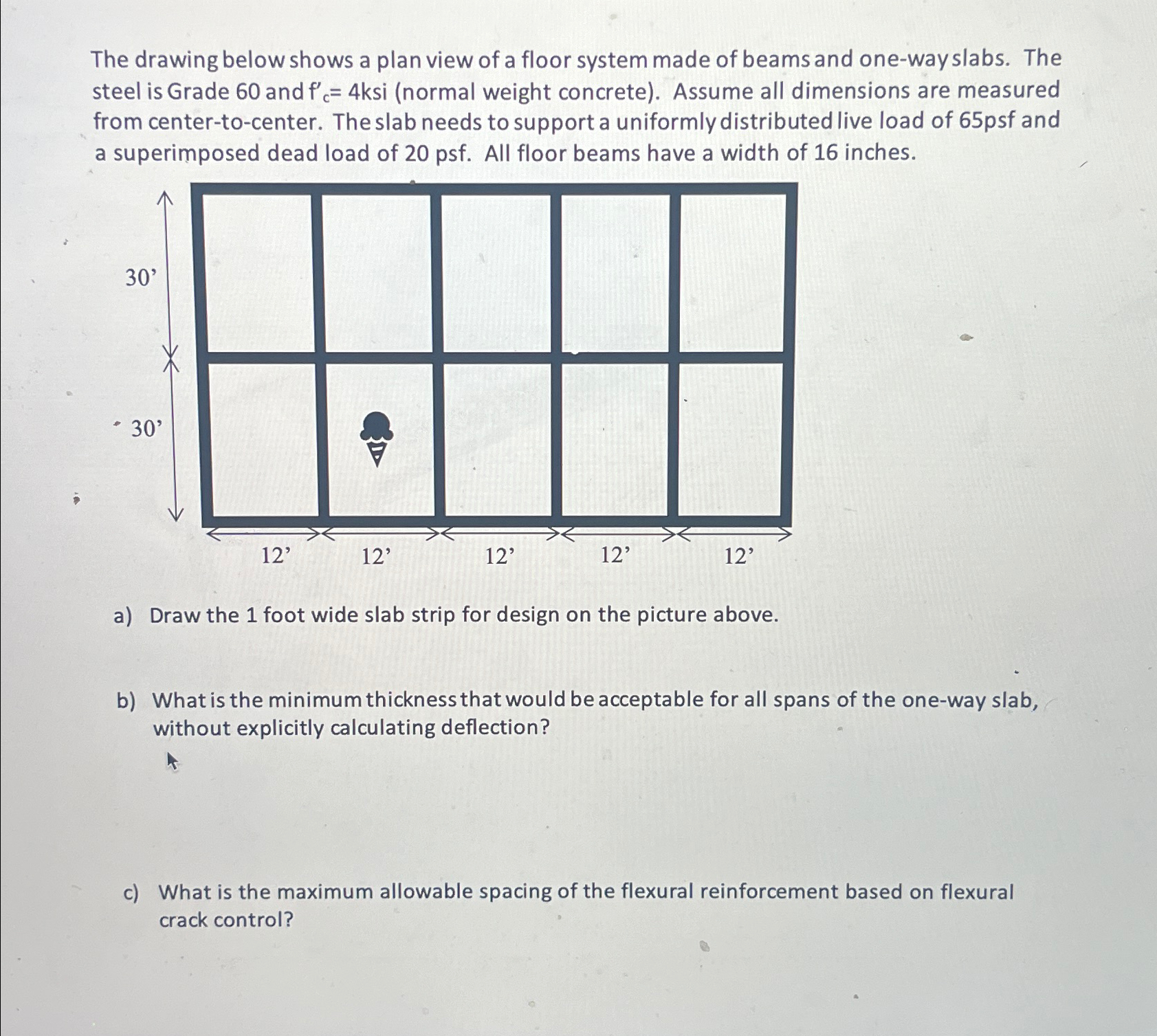 Solved The drawing below shows a plan view of a floor system | Chegg.com