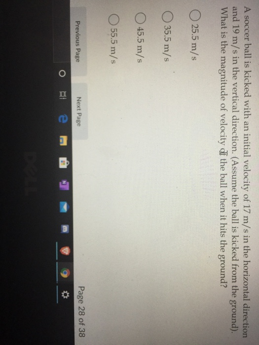 Solved A soccer ball is kicked with an initial velocity of