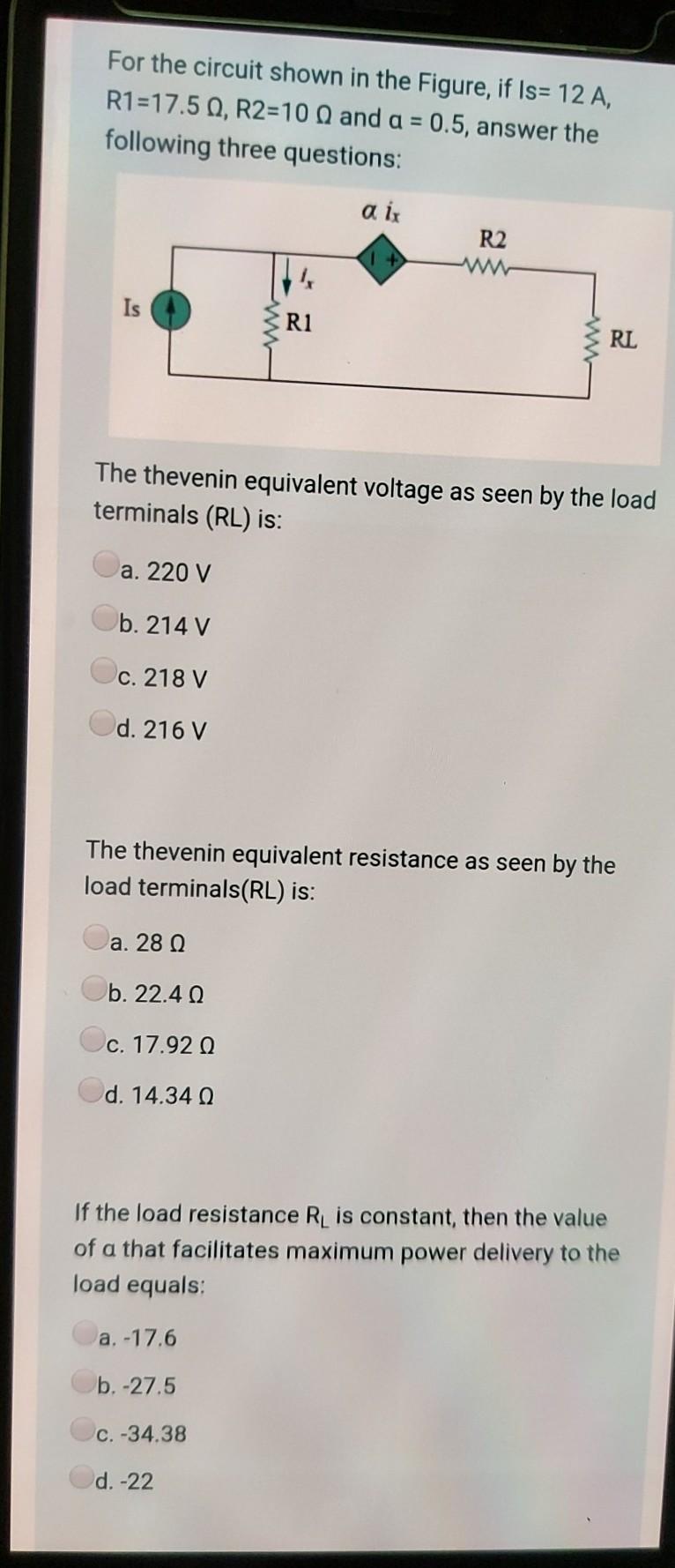 Solved For the circuit shown in the Figure, if Is= 12 A, | Chegg.com