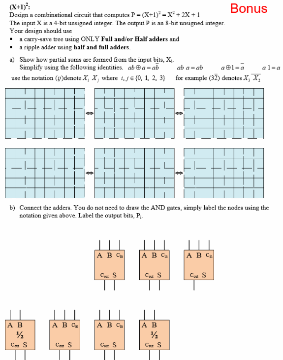 Design a combinational circuit that computes | Chegg.com
