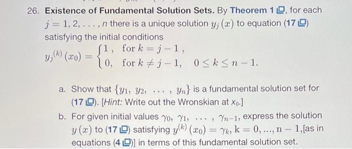 Solved Existence of Fundamental Solution Sets. By Theorem 1 | Chegg.com