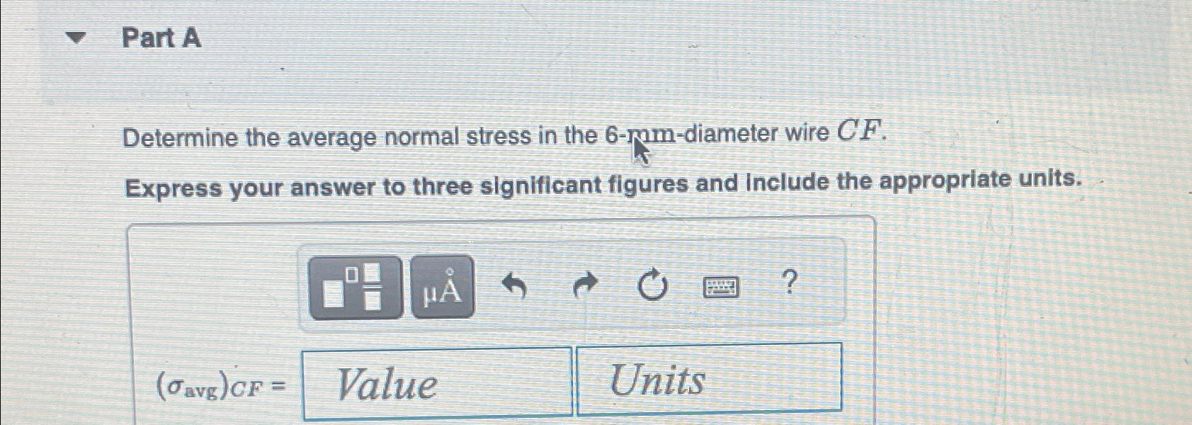Part ADetermine the average normal stress in the | Chegg.com